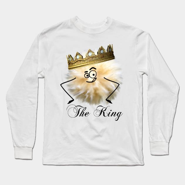 "The King" Fluff Ball Long Sleeve T-Shirt by CarolineArts